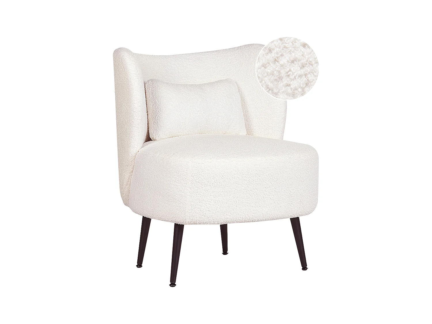 Fauteuil OTSBY Bouclé Blanc cassé