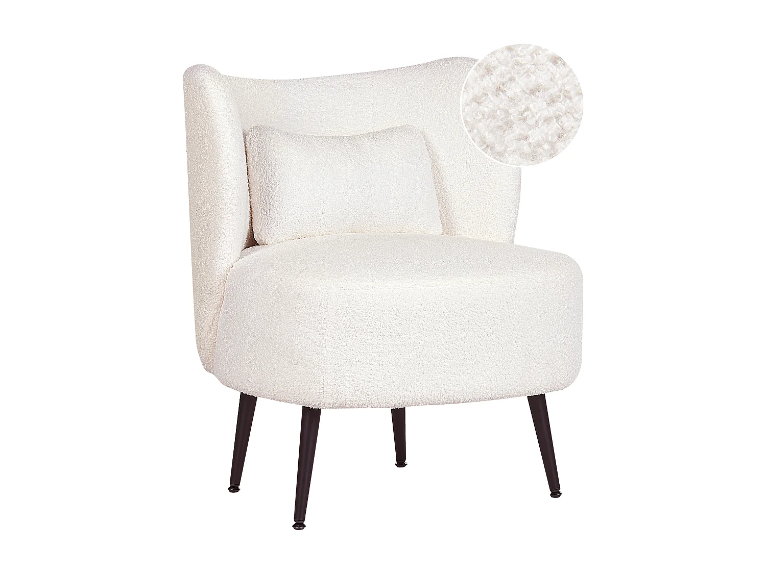Fauteuil OTSBY Bouclé Blanc cassé