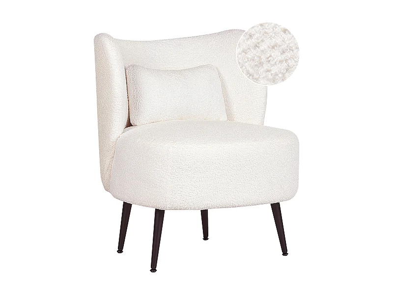 Fauteuil OTSBY Bouclé Blanc cassé