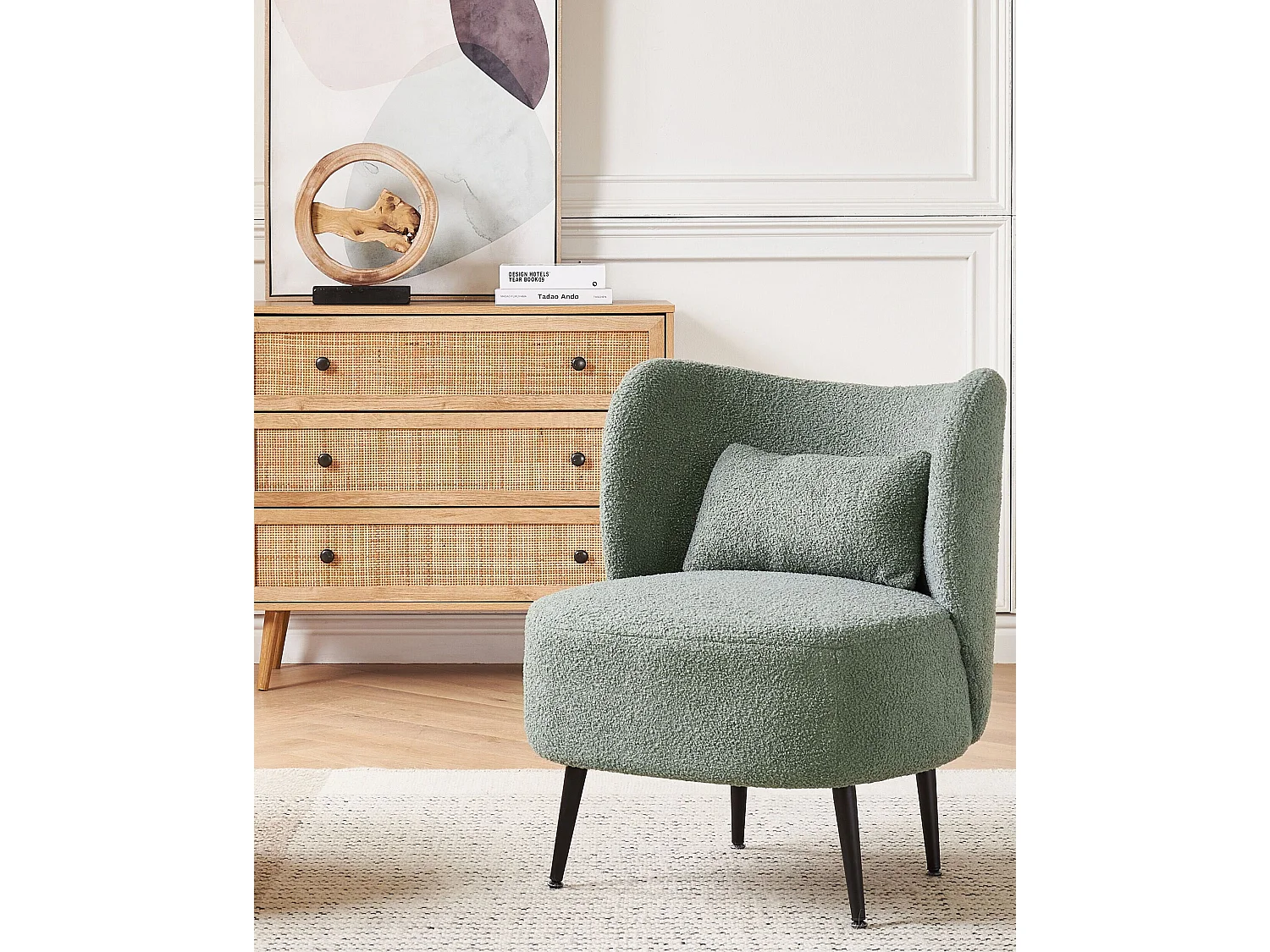 Fauteuil OTSBY Bouclé Vert clair