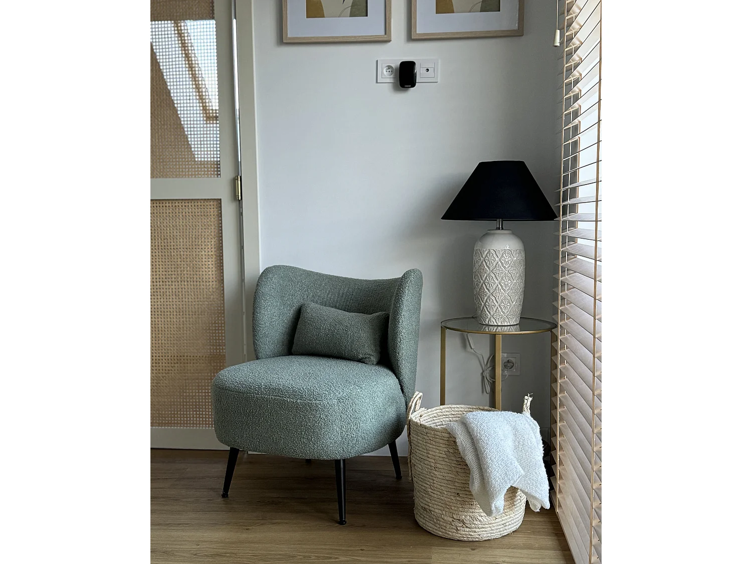 Fauteuil OTSBY Bouclé Vert clair