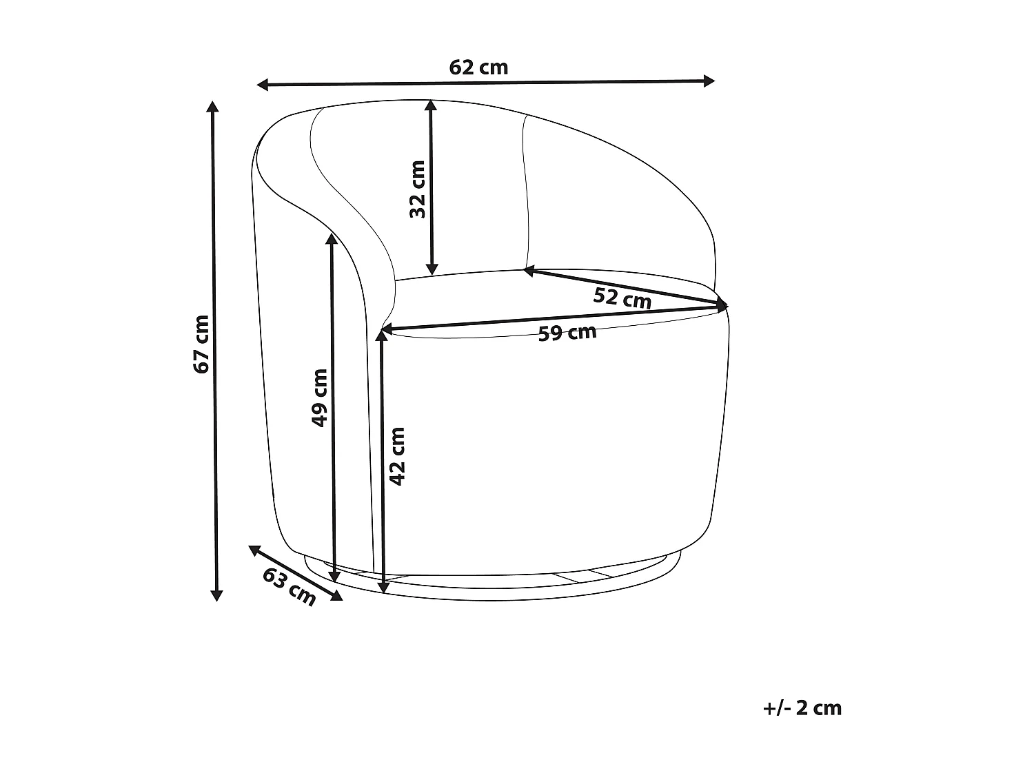 Draaifauteuil DAVIK Bouclé Crème