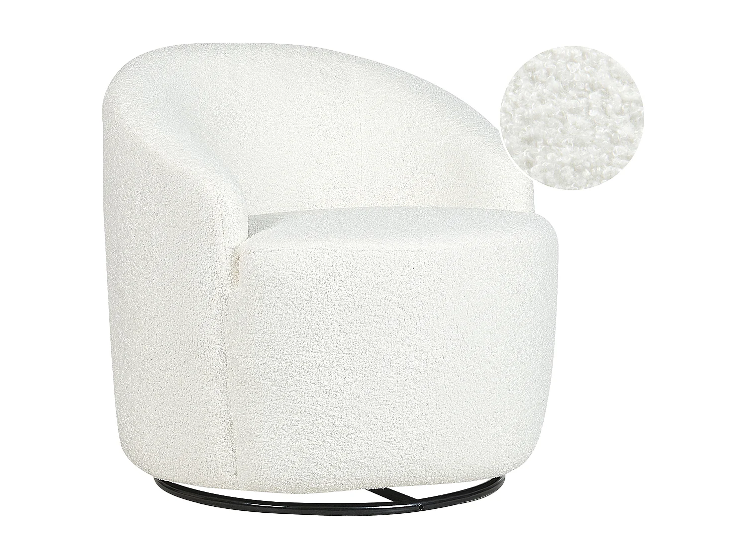 Drehsessel DAVIK Bouclé Creme