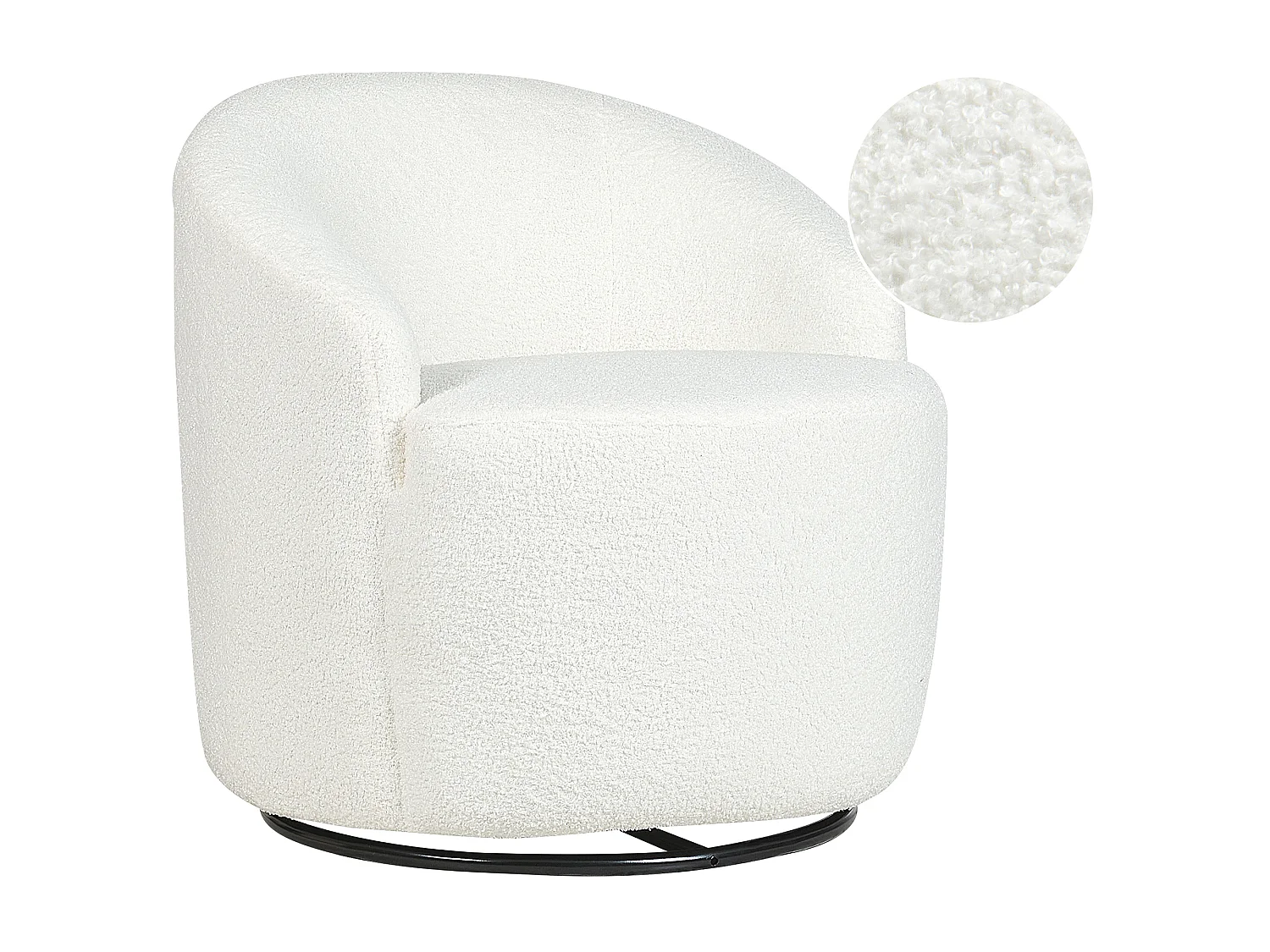 Drehsessel DAVIK Bouclé Creme