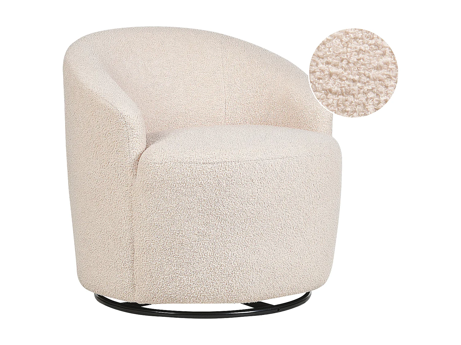 Draaifauteuil DAVIK Bouclé Beige