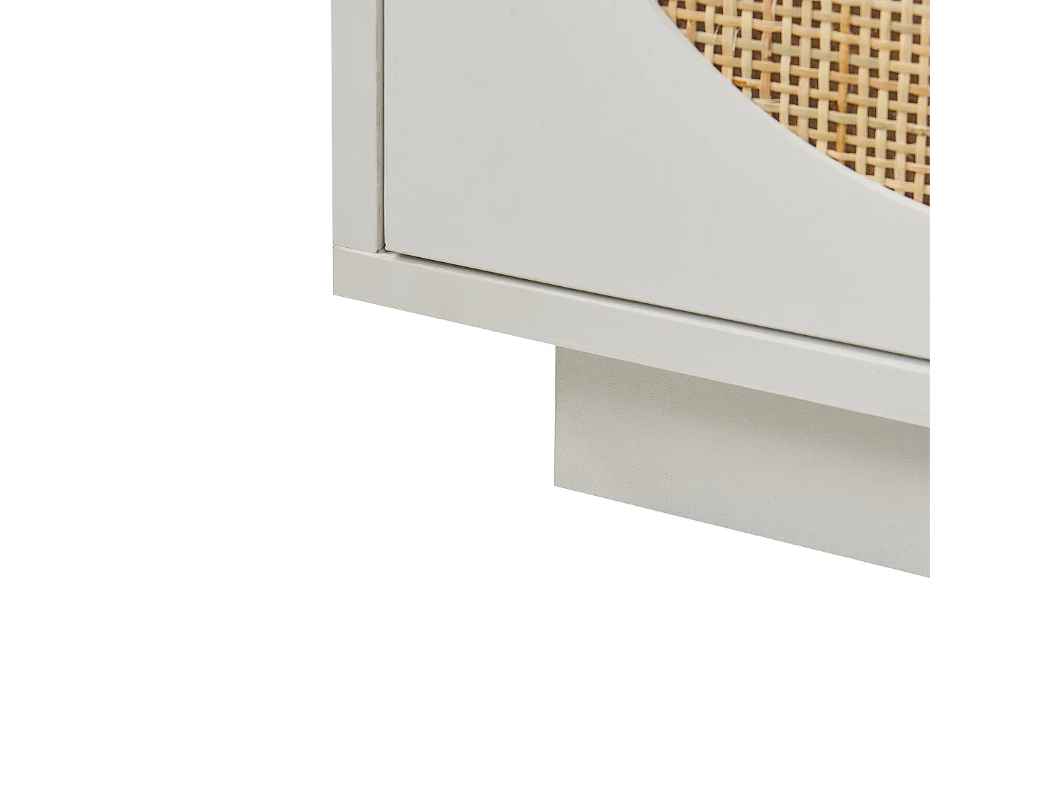 Commode à 3 portes en rotin blanche UYUNI