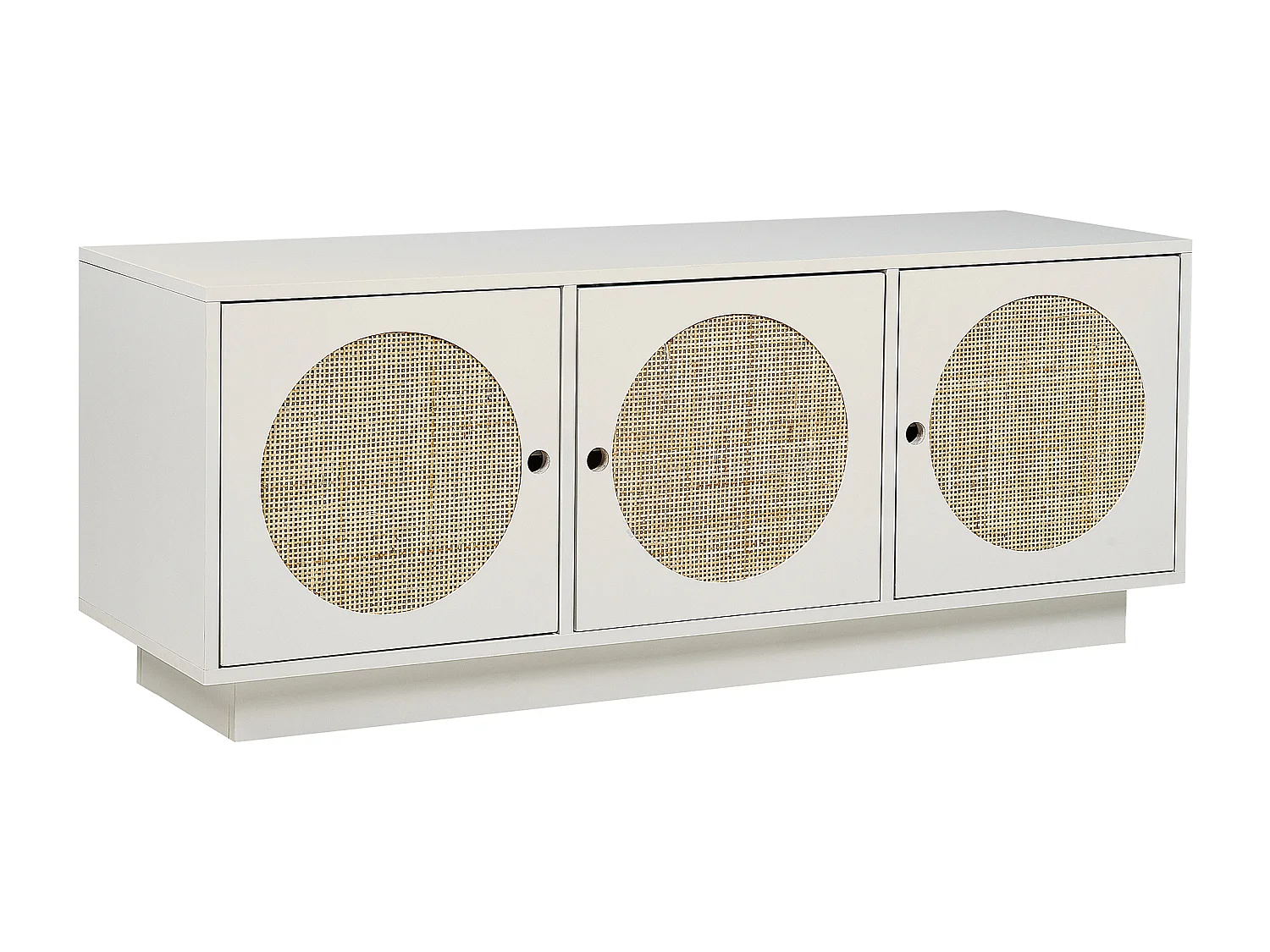 Sideboard Rattan weiß / beige 3 Türen 120 x 40 x 40 cm moderne Kommode