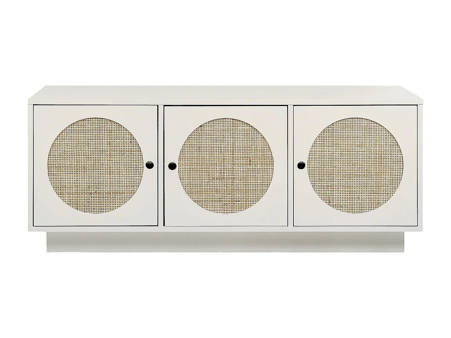 Sideboard Rattan weiß / beige 3 Türen 120 x 40 x 40 cm moderne Kommode