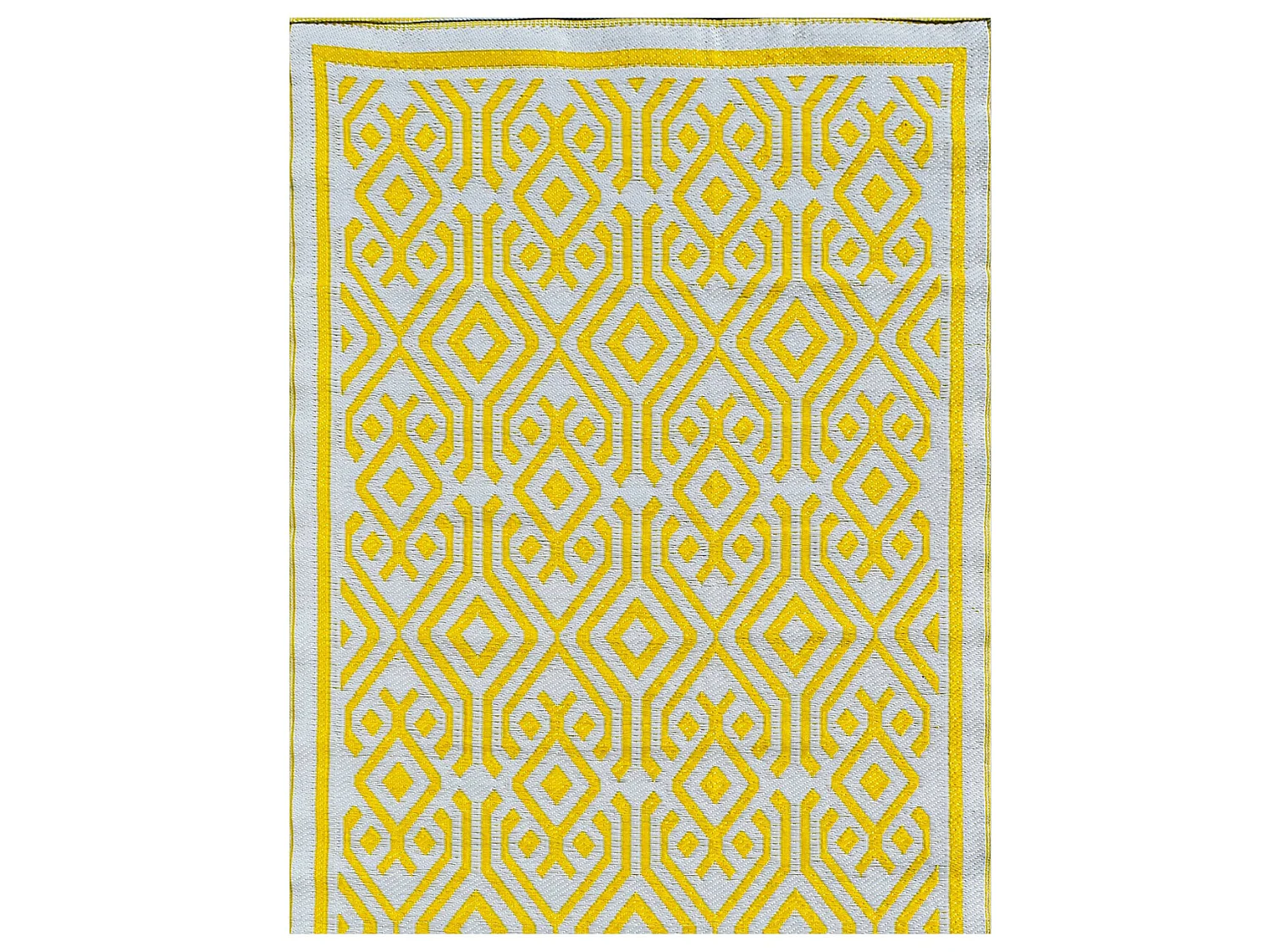 Tapis d'extérieur en plastique tressé - 180x280cm - Jaune - Réversible - 100% polypropylène - 400gr / m² - FLORENCE