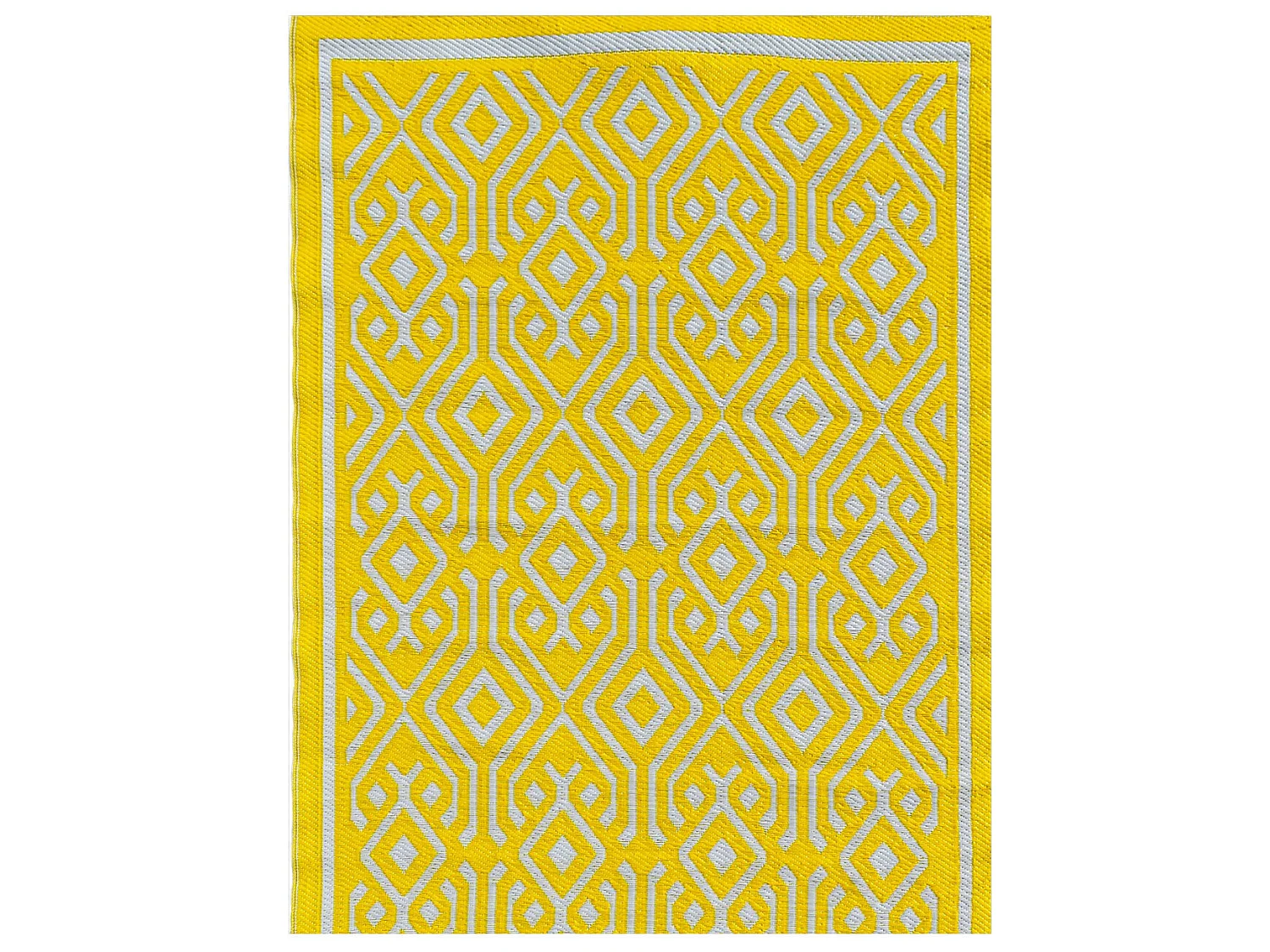 Tapis d'extérieur en plastique tressé - 180x280cm - Jaune - Réversible - 100% polypropylène - 400gr / m² - FLORENCE