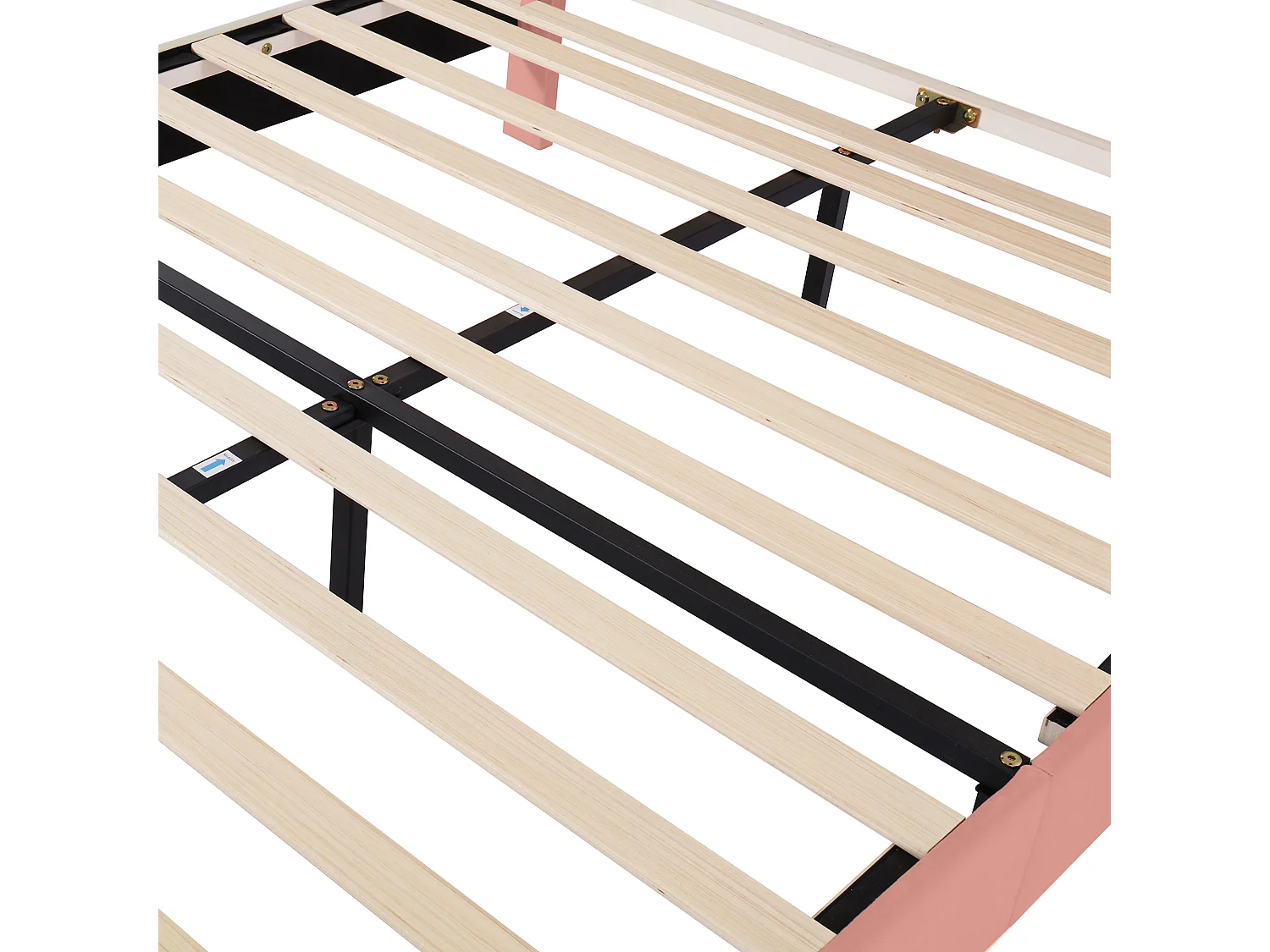 Samt-Kinderbett – 140 x 200 cm – mit farbigem verstellbarem Kopfteil – Rosa