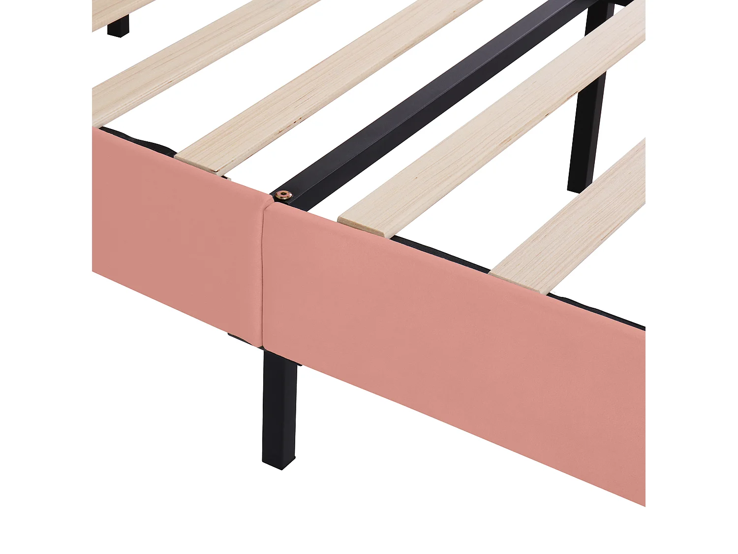 Samt-Kinderbett – 140 x 200 cm – mit farbigem verstellbarem Kopfteil – Rosa