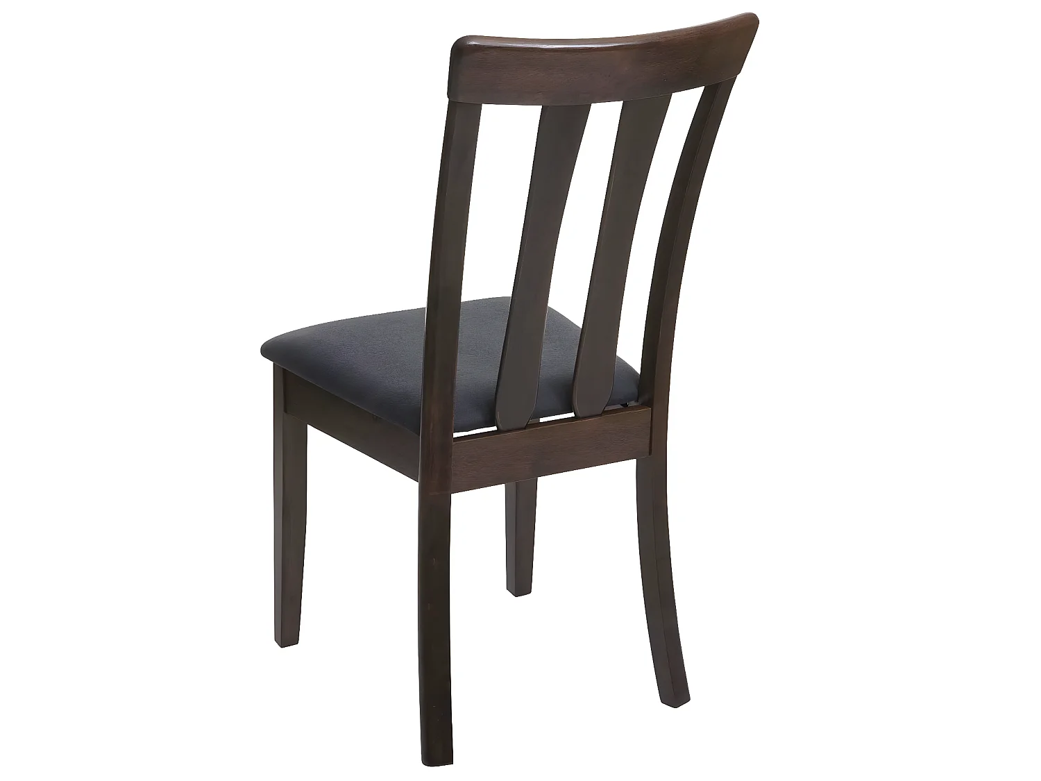 Lot de 6 chaises de salle à manger cuisine en tissu gris foncé et bois massif foncés 04_0001964