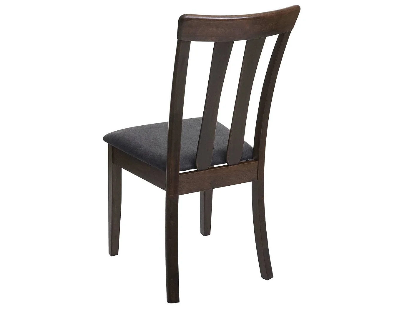 Set de 2 chaises de salle à manger cuisine en tissu gris foncé et bois massif marron foncé 04_0002966
