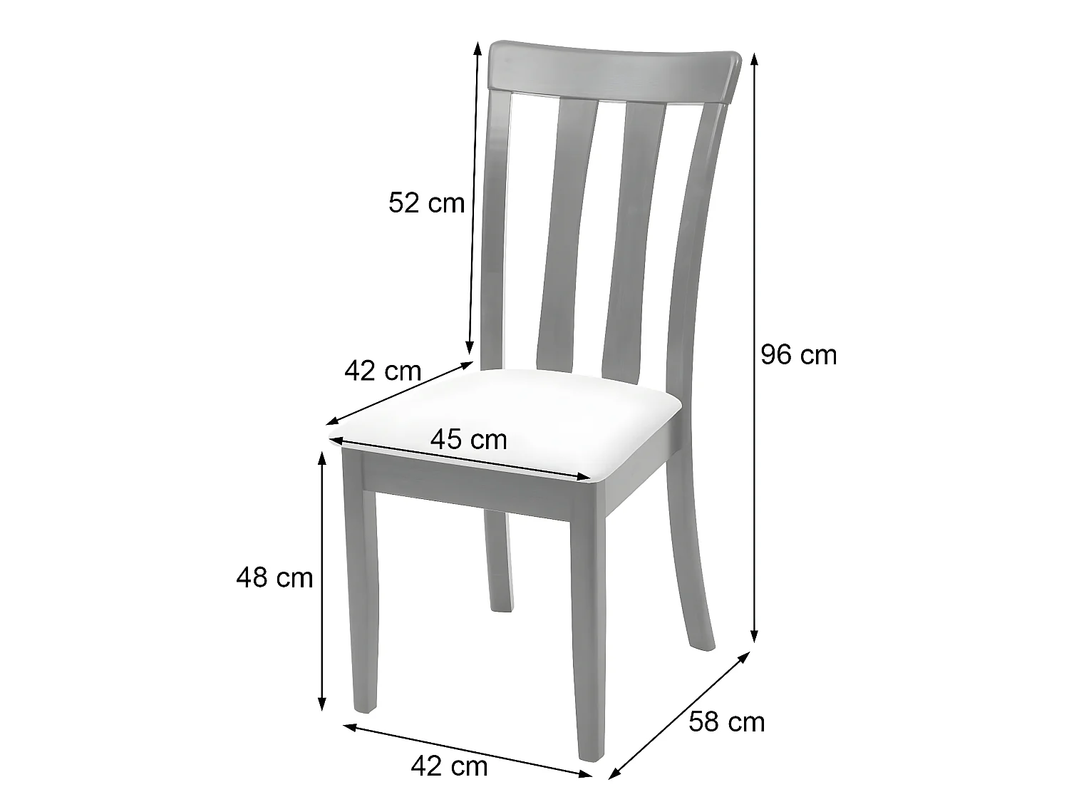 Set de 2 chaises de salle à manger cuisine en tissu gris foncé et bois massif marron foncé 04_0002966