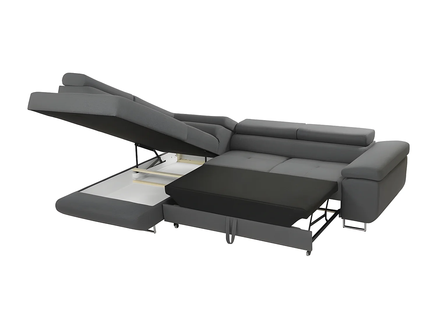 Canapé d'angle convertible TORIZIO bleu angle droit