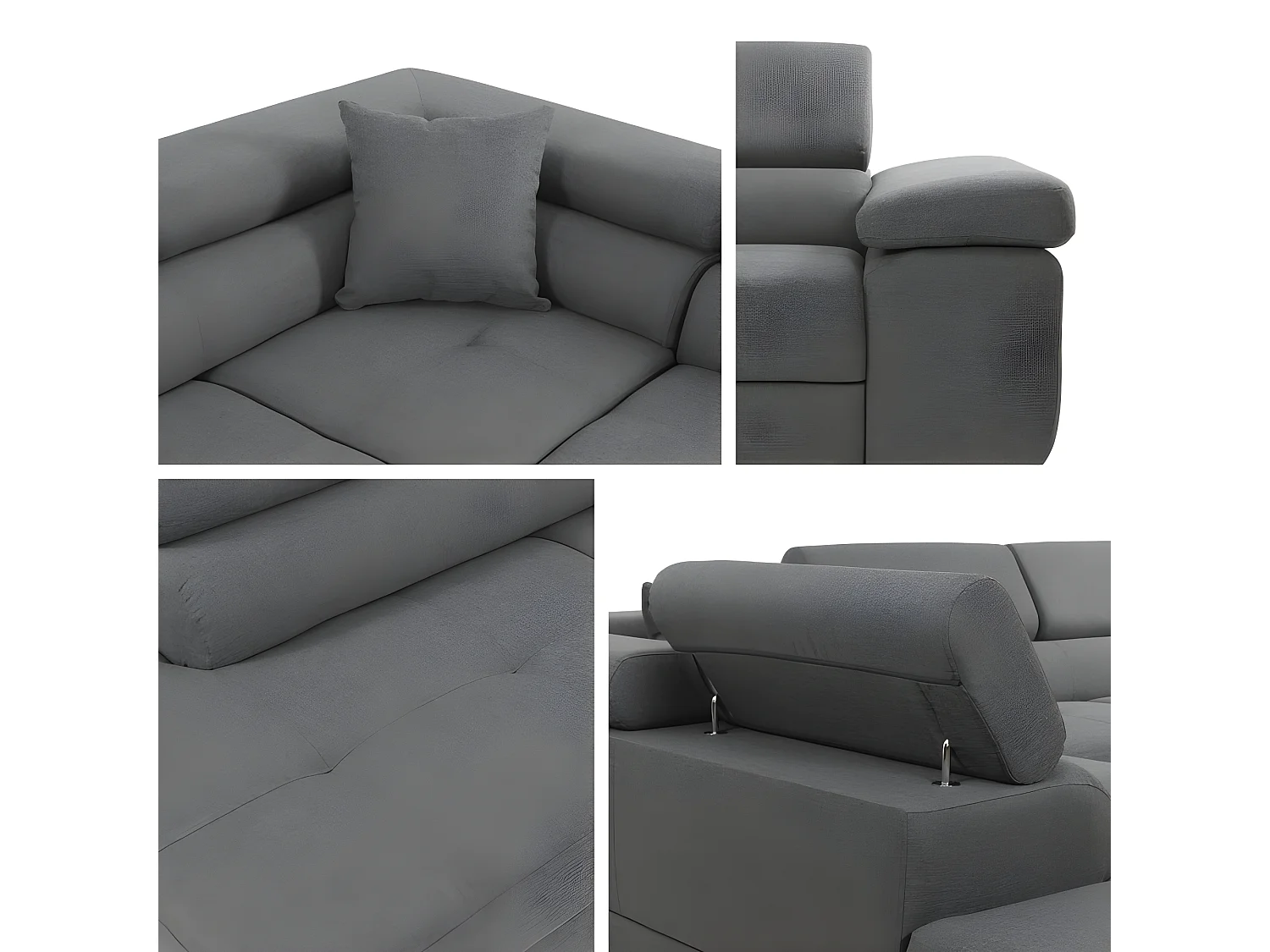 Canapé d'angle convertible TORIZIO bleu angle droit