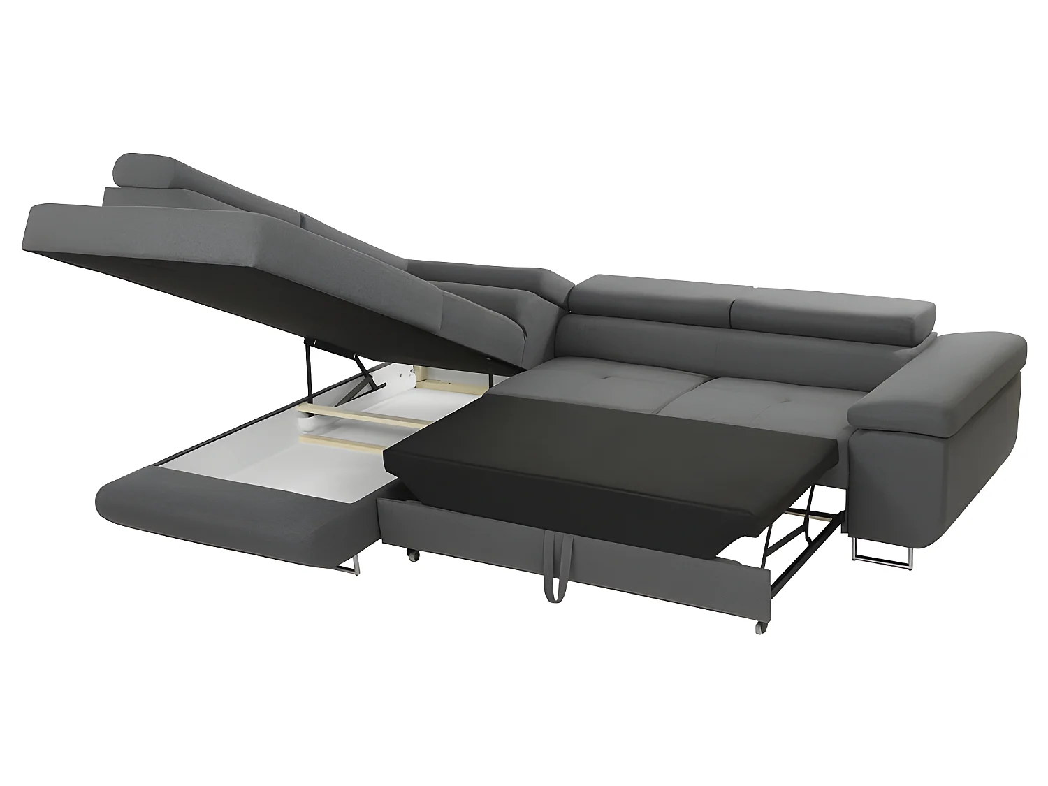 Canapé d'angle convertible TORIZIO bleu angle droit