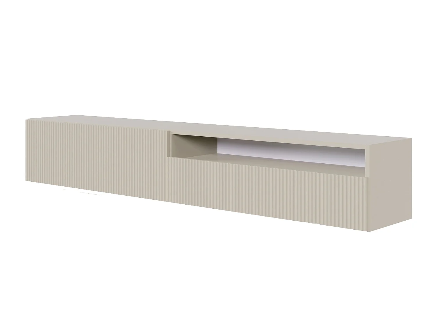 Meuble TV - 175 cm - suspendue avec niche - taupe (gris-beige) - VELDIO