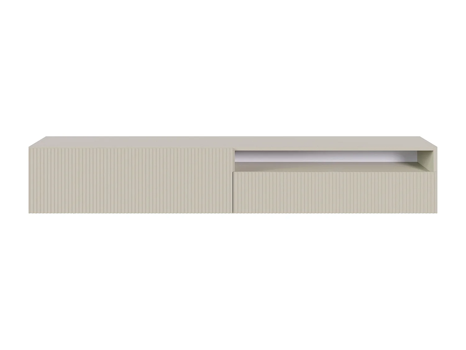 Meuble TV - 175 cm - suspendue avec niche - taupe (gris-beige) - VELDIO