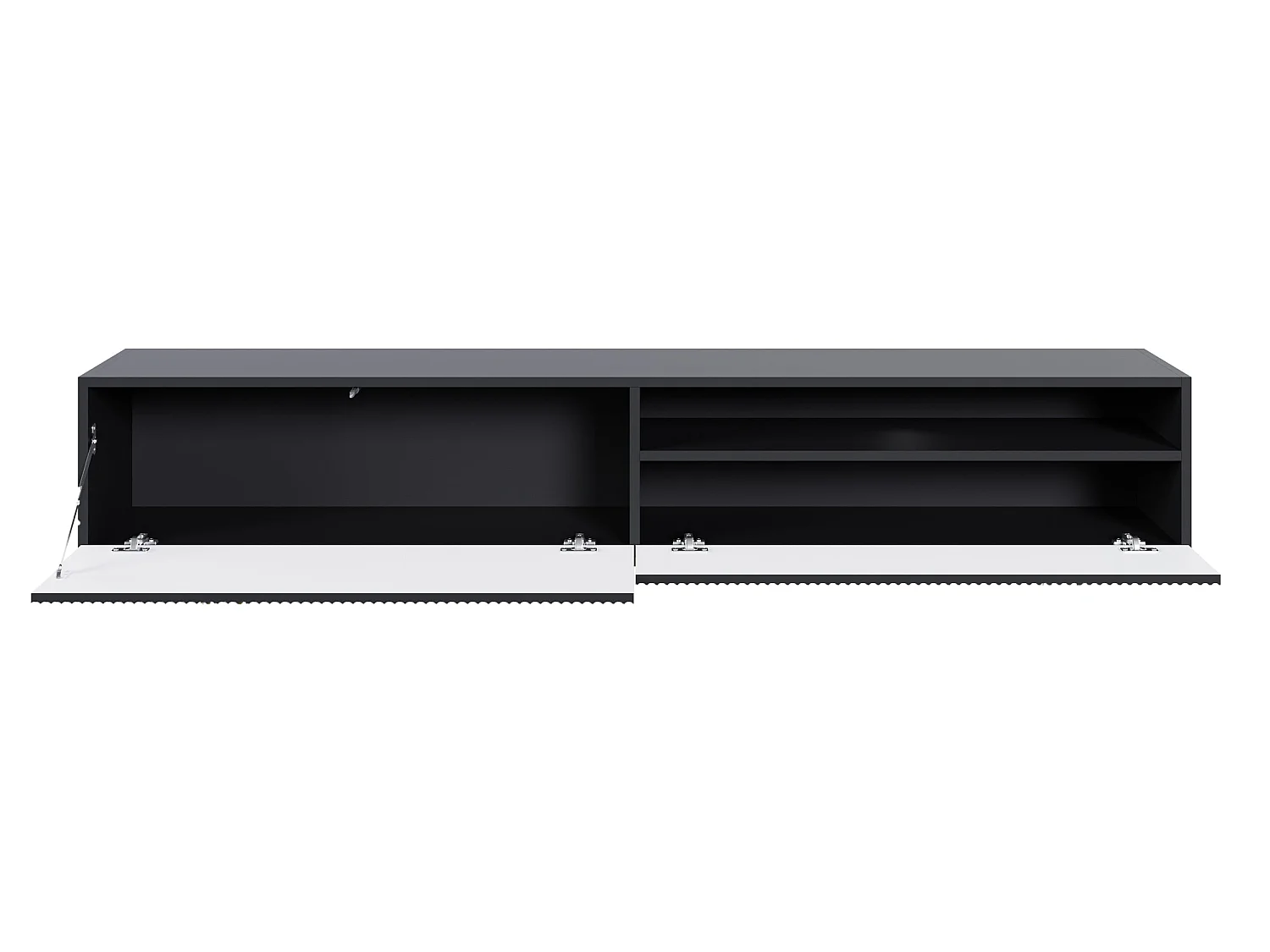 Meuble TV - 175 cm - suspendue avec niche - noir - VELDIO