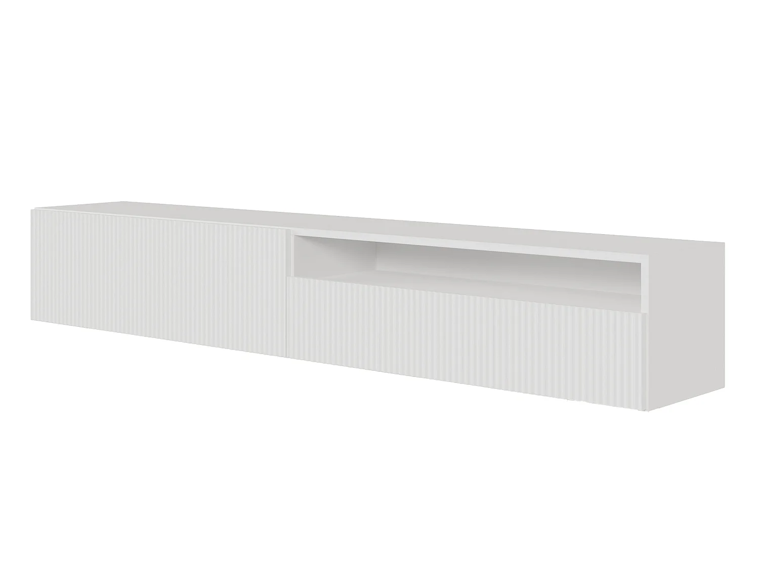 Mobile TV - 175 cm - sospeso con nicchia - bianco - VELDIO