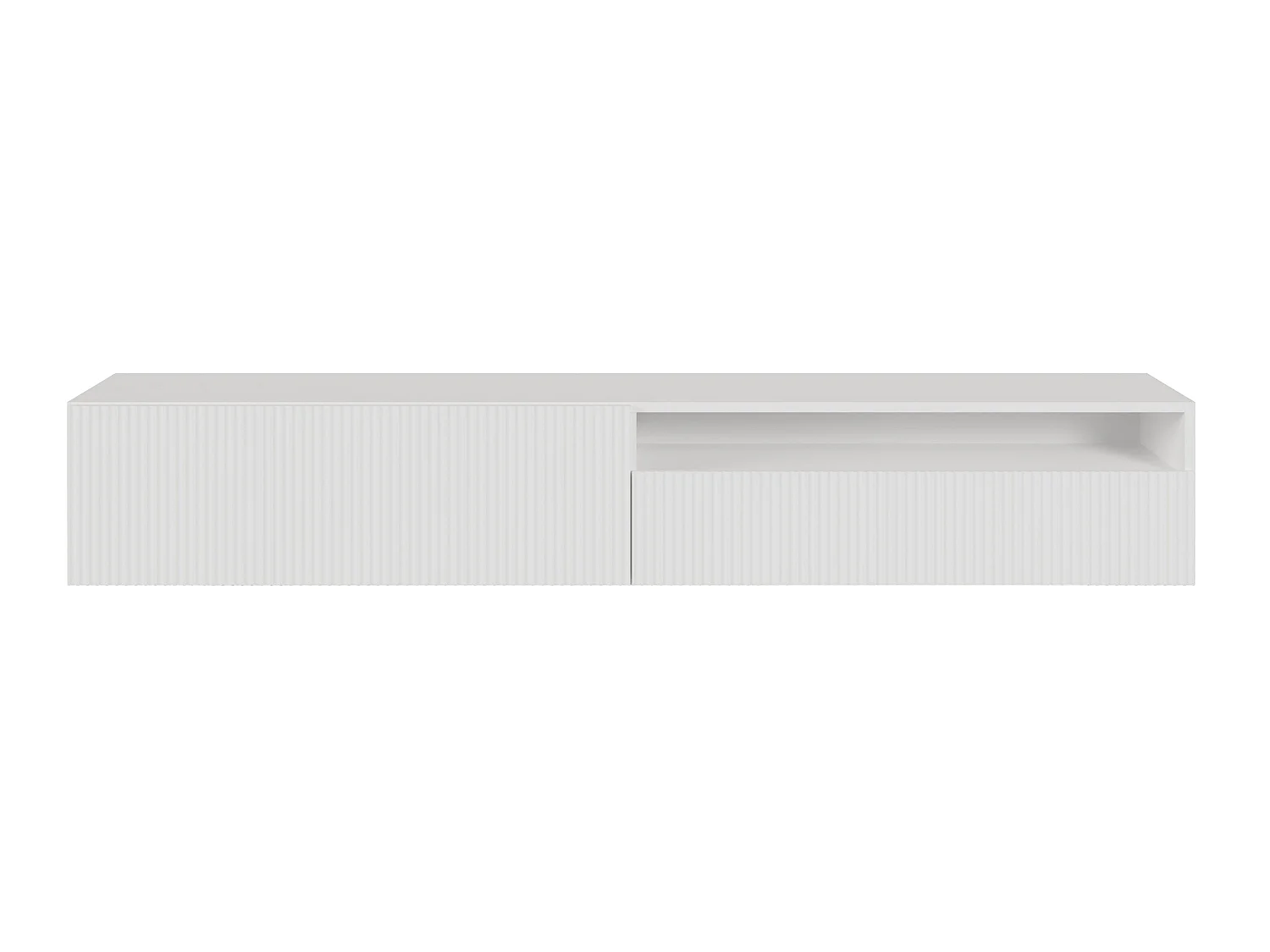 Mobile TV - 175 cm - sospeso con nicchia - bianco - VELDIO