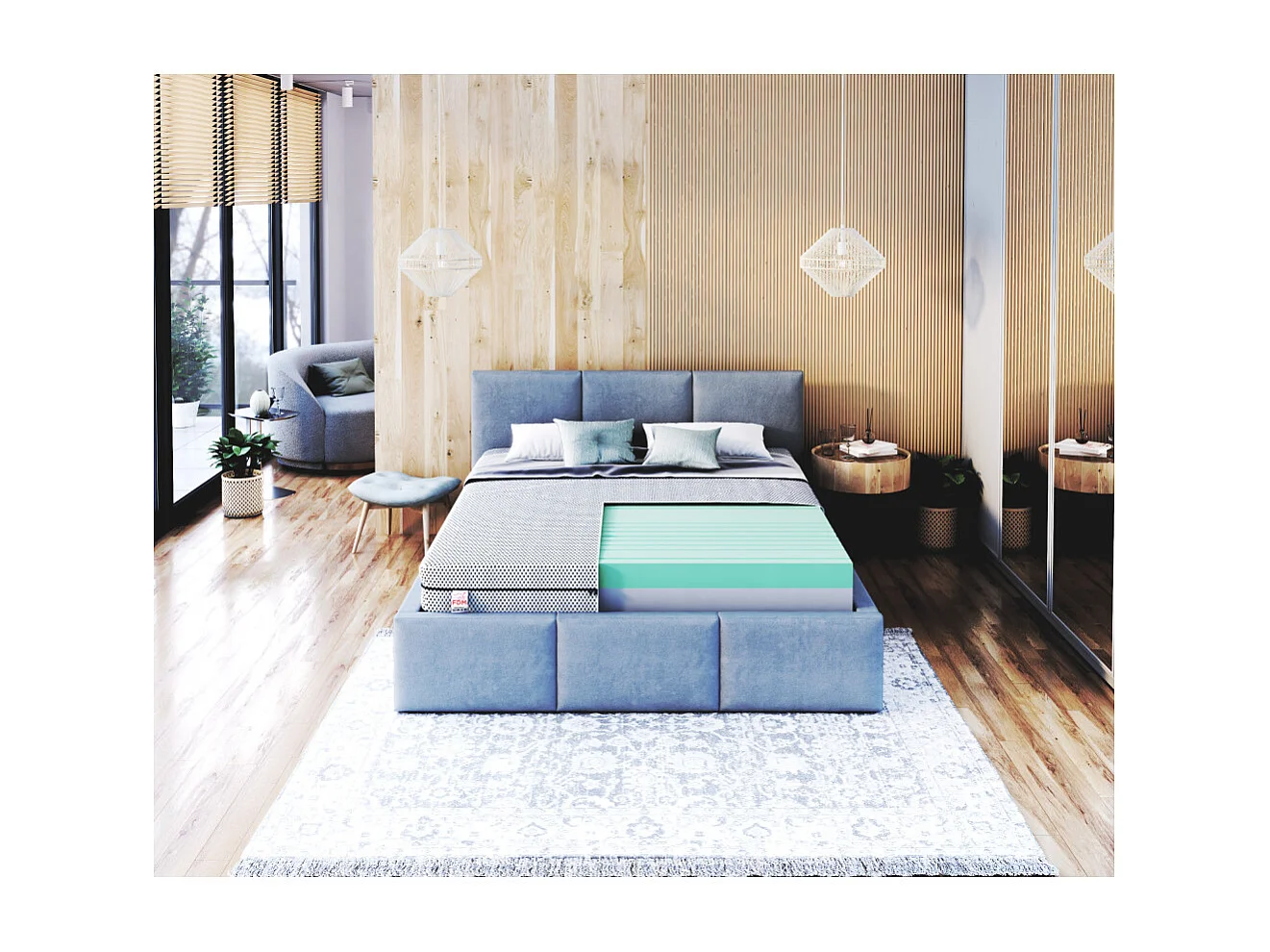 Matelas  Space  - Mousse haute résilience  - Epaisseur 21cm  120 x 200 cm cm