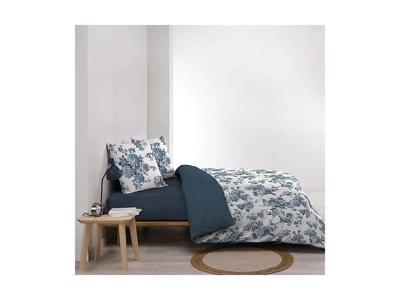 Parure de Lit 3 Pièces "Roselia" 240x220cm Bleu