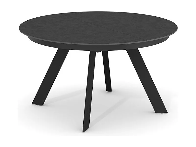 Table ronde extensible 140 à 190 cm céramique gris anthracite - RYUK
