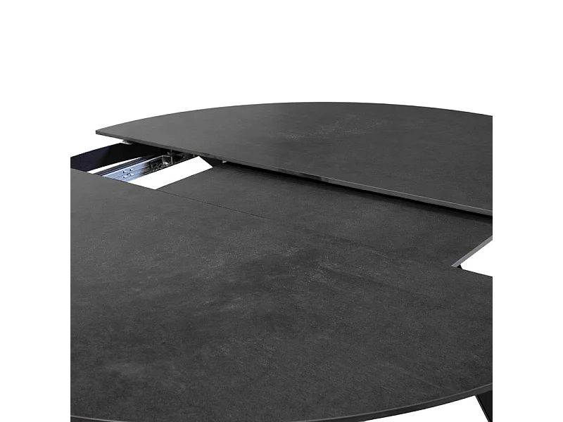 Table ronde extensible 140 à 190 cm céramique gris anthracite - RYUK