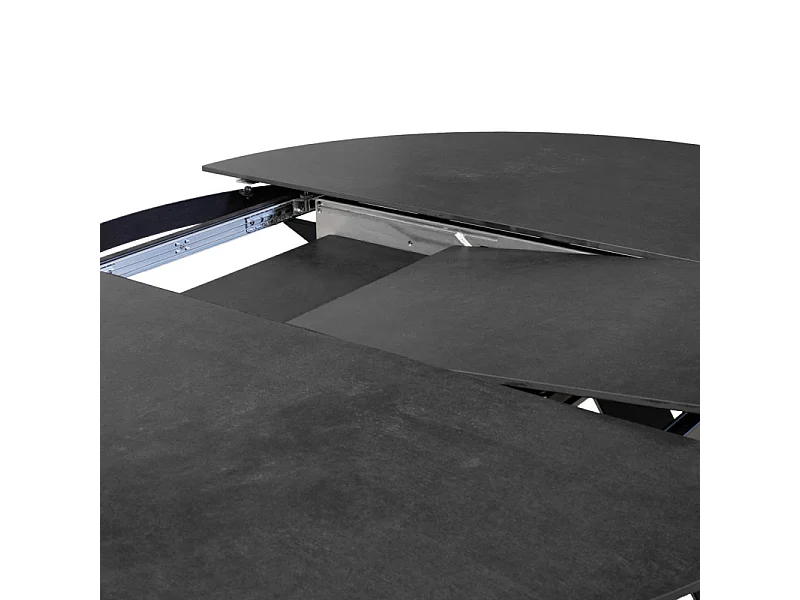 Table ronde extensible 140 à 190 cm céramique gris anthracite - RYUK