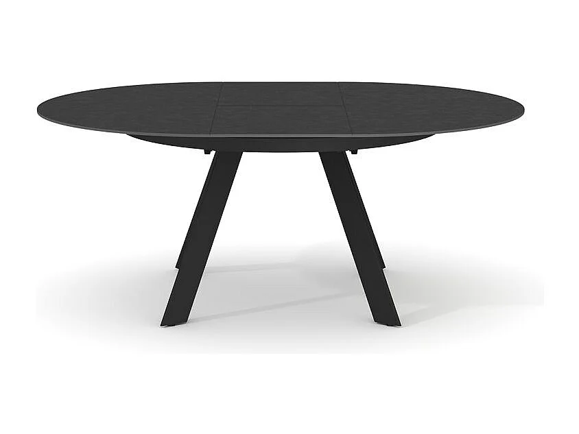 Table ronde extensible 140 à 190 cm céramique gris anthracite - RYUK