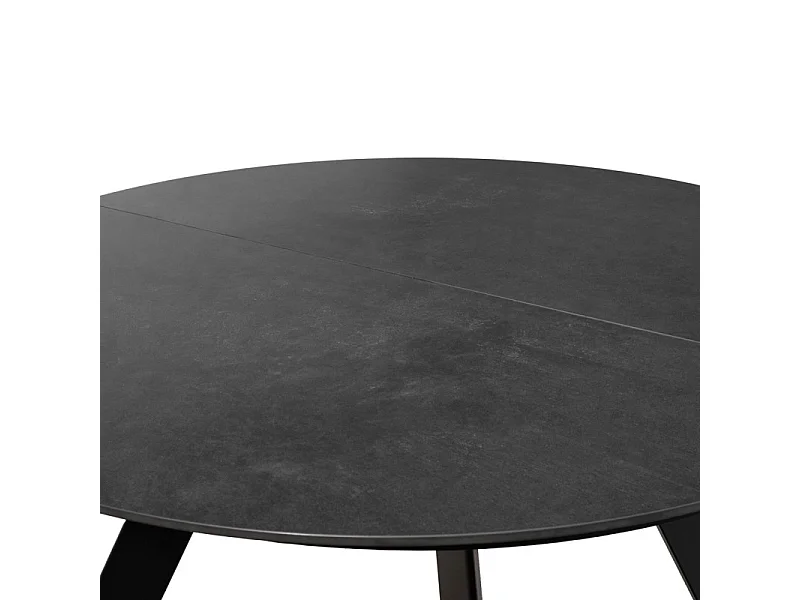 Table ronde extensible 140 à 190 cm céramique gris anthracite - RYUK