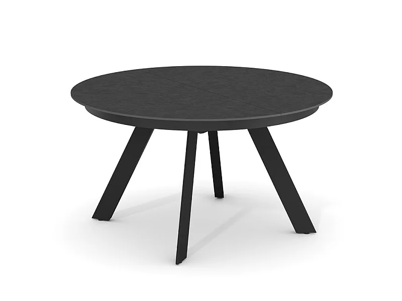 Table ronde extensible 140 à 190 cm céramique gris anthracite - RYUK