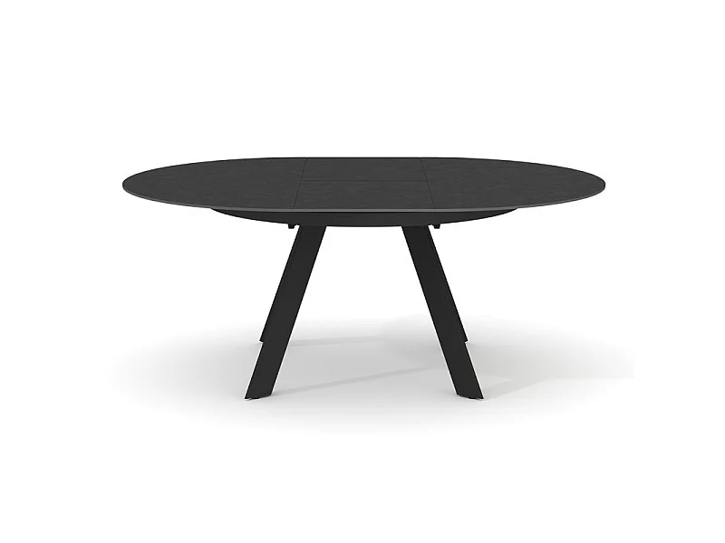 Table ronde extensible 140 à 190 cm céramique gris anthracite - RYUK