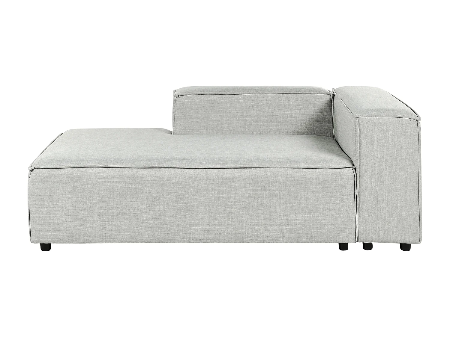 Chaise longue côté droit en tissu gris APRICA