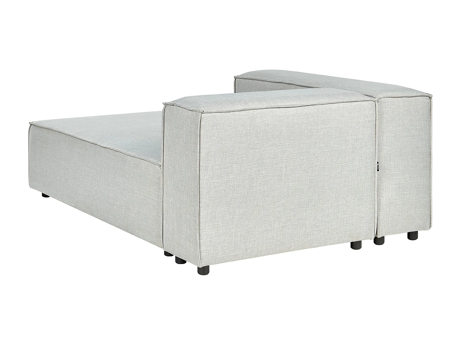 Angle Canapé 3 Places Côté Droit en Lin Gris Rembourré avec Pouf Elégant Aprica