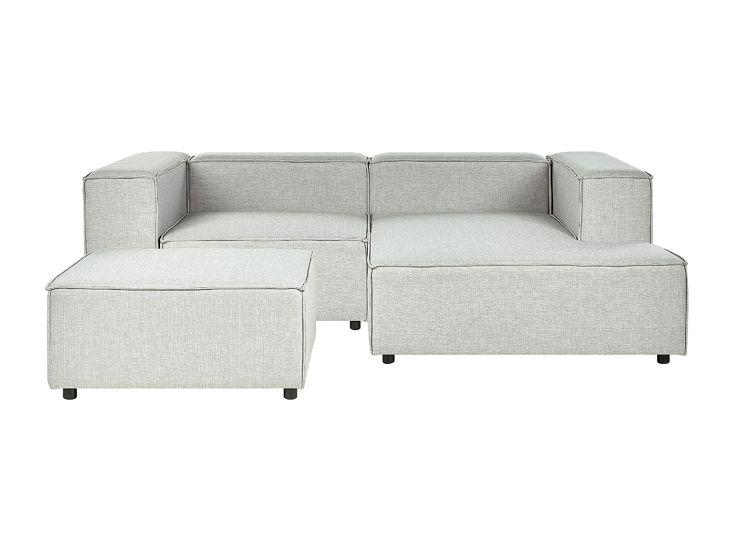 Hoekbank met ottomaan APRICA Lichtgrijs Linkerzijde