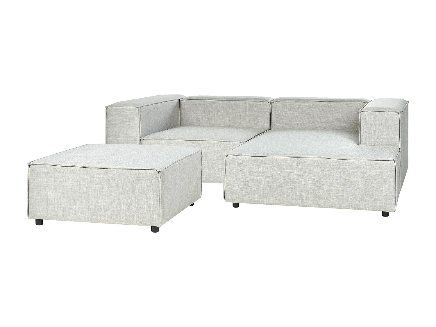 Hoekbank met ottomaan APRICA Lichtgrijs Linkerzijde