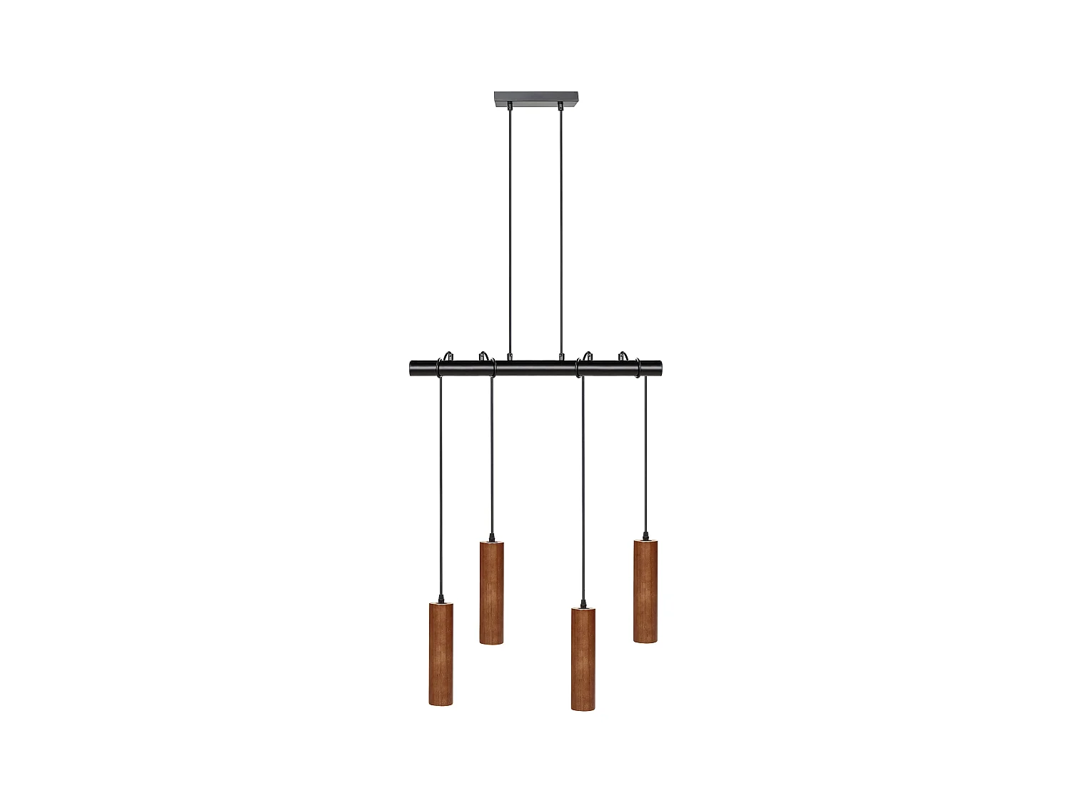 Lampe suspension TUTAKI Bois de chêne Noir