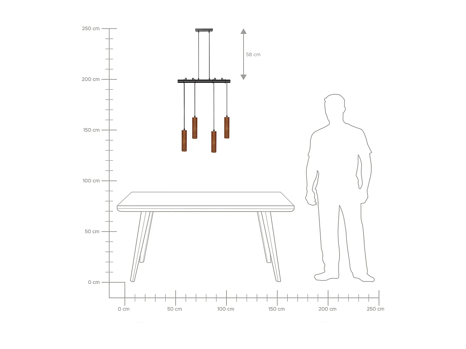 Lampe suspension TUTAKI Bois de chêne Noir