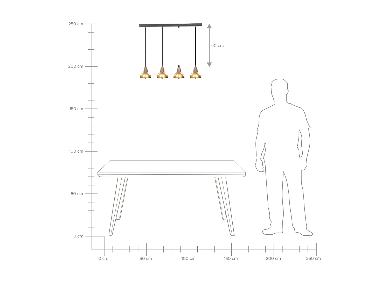 Lampadario CASTALY Metallo Ottone