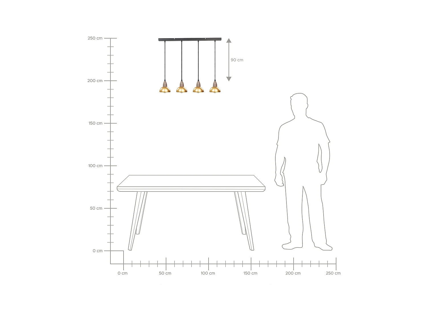 Lampe suspension CASTALY Métal Laiton