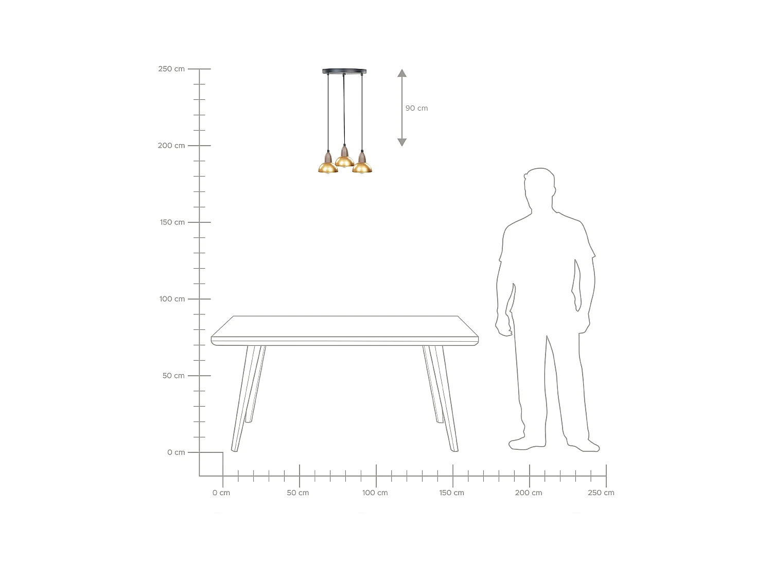 Lampe suspension CASTALY Métal Laiton