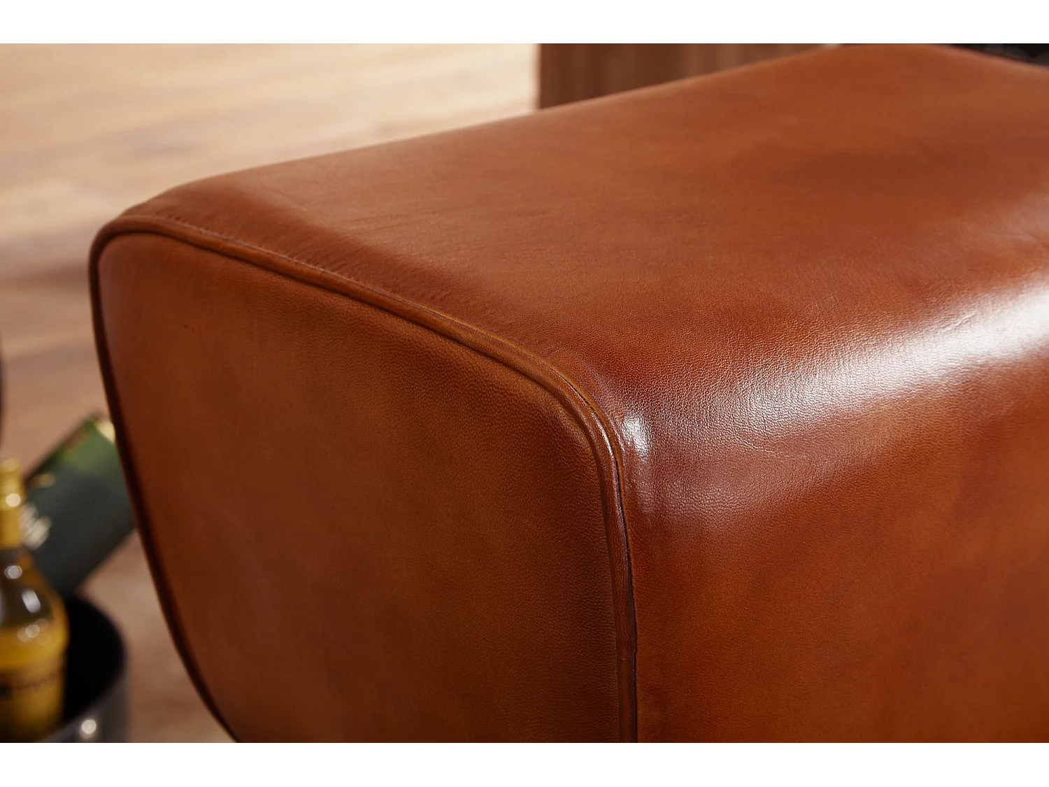 Sgabello da bar Turnbock 75 cm sgabello da bar in legno massello sgabello alto in pelle