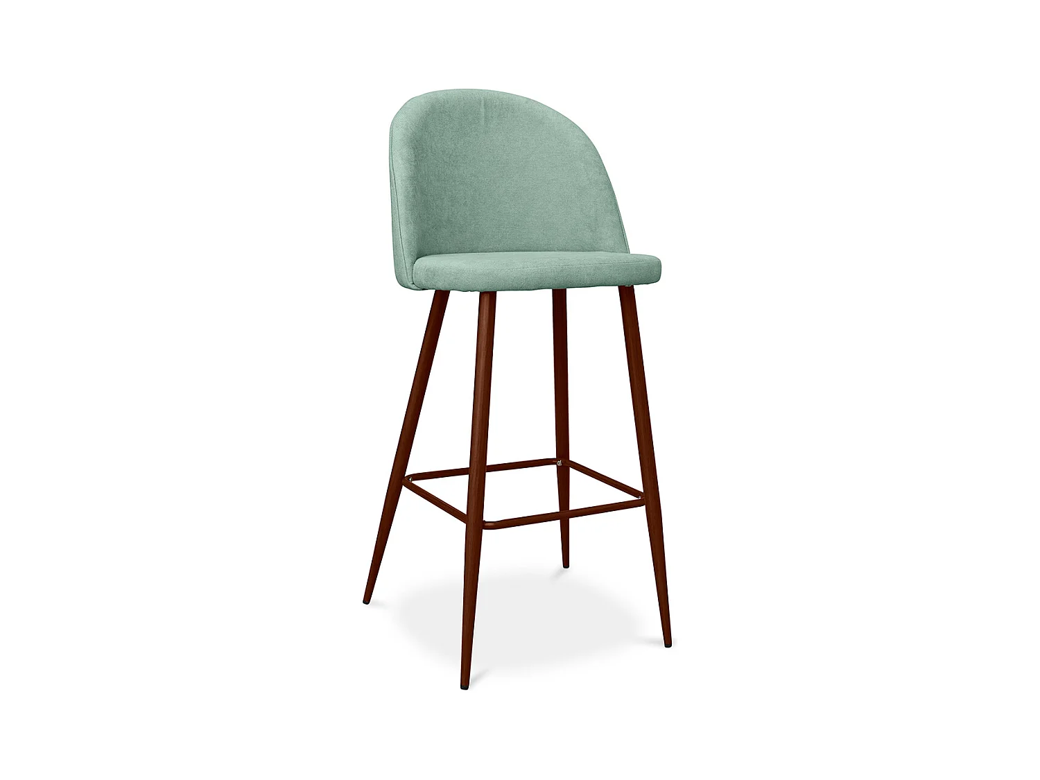 Tabouret rembourré en tissu - Design scandinave - 76cm - Evelyne Bleu pastel