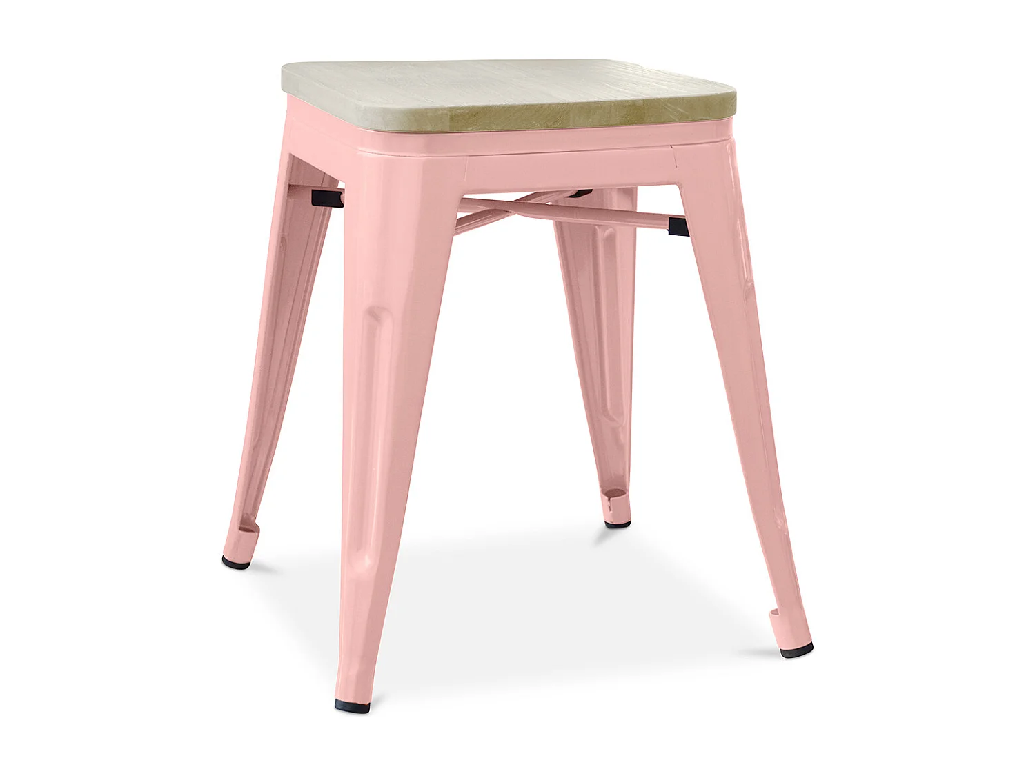 Taburete  Diseño Industrial - Madera y Metal - 45cm - Stylix