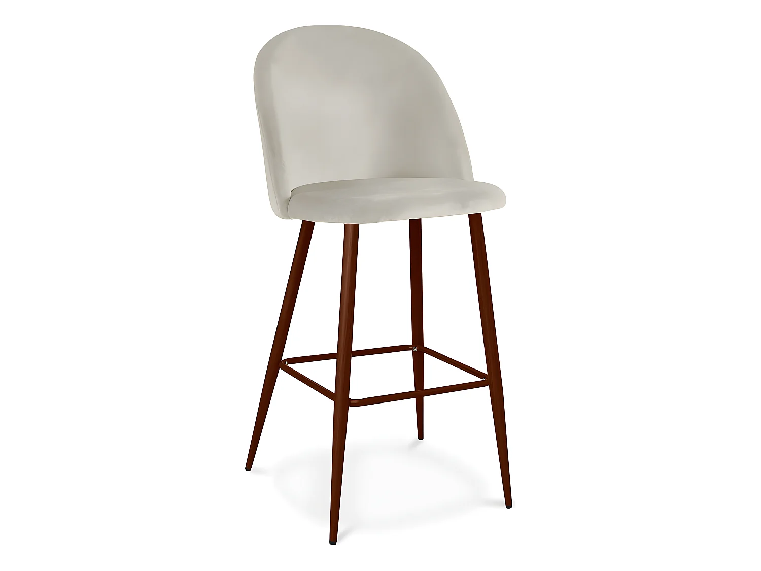 Tabouret tapissé en velours - Design scandinave - Evelyne Gris clair