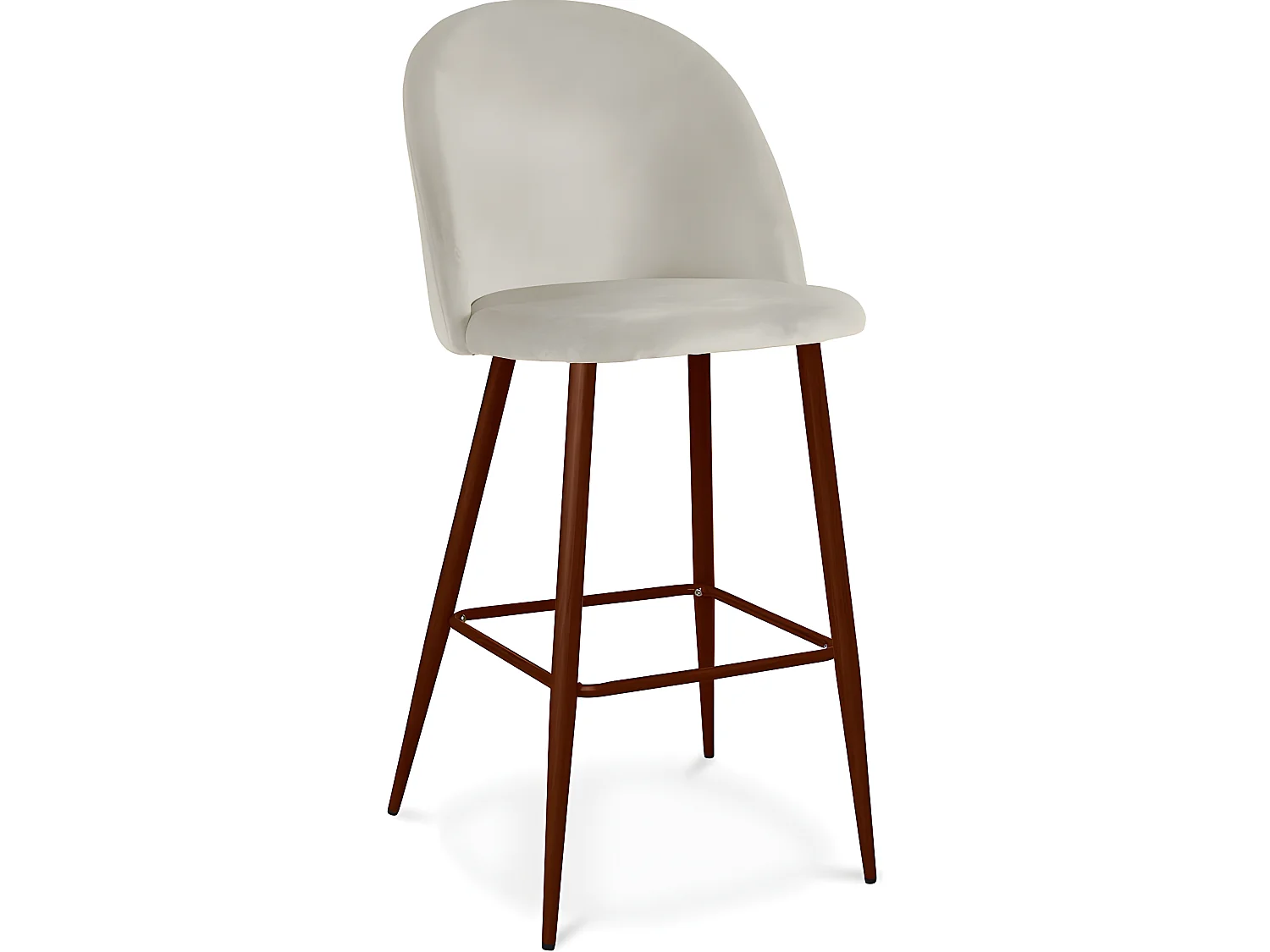 Tabouret tapissé en velours - Design scandinave - Evelyne Gris clair